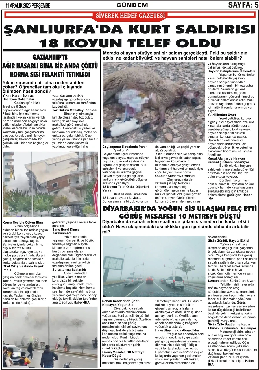 11.12.2025 Tarihli Gazetemiz