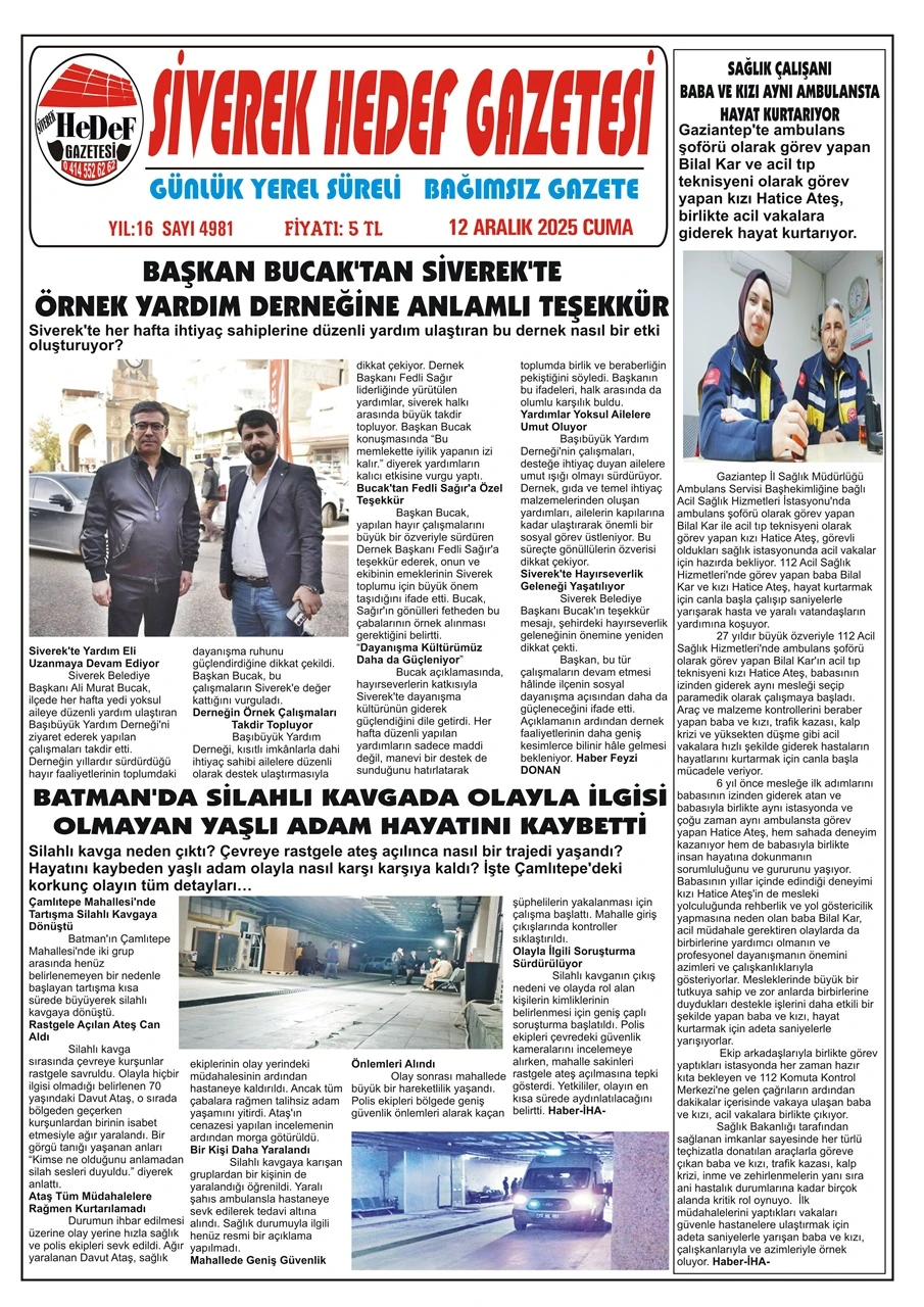12.12.2025 Tarihli Gazetemiz