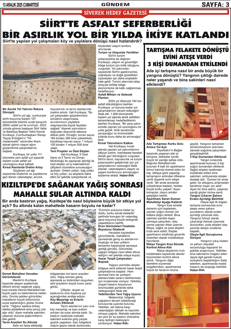 13.12.2025 Tarihli Gazetemiz