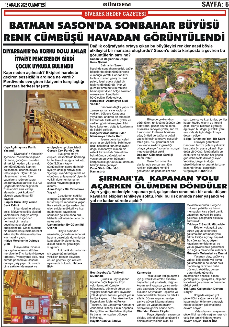 13.12.2025 Tarihli Gazetemiz