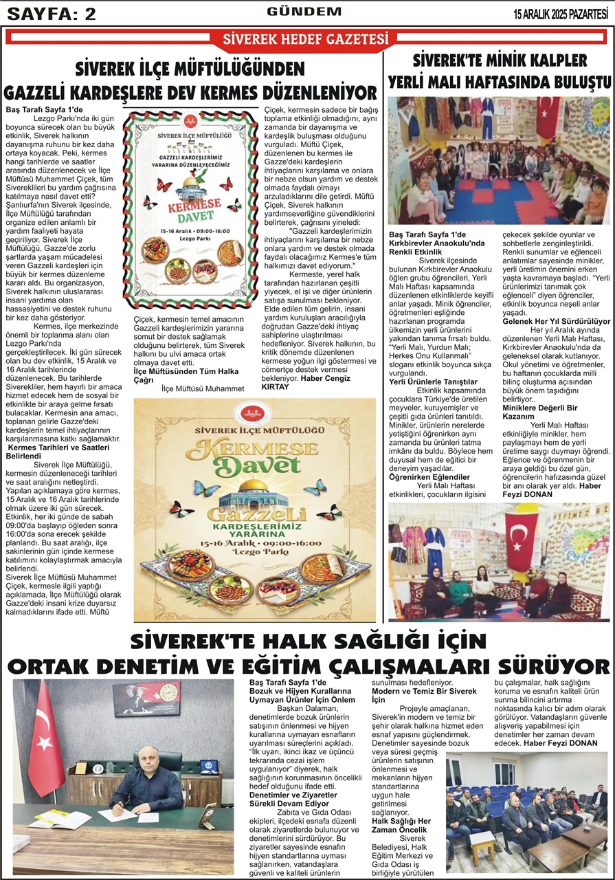 15.12.2025 Tarihli Gazetemiz