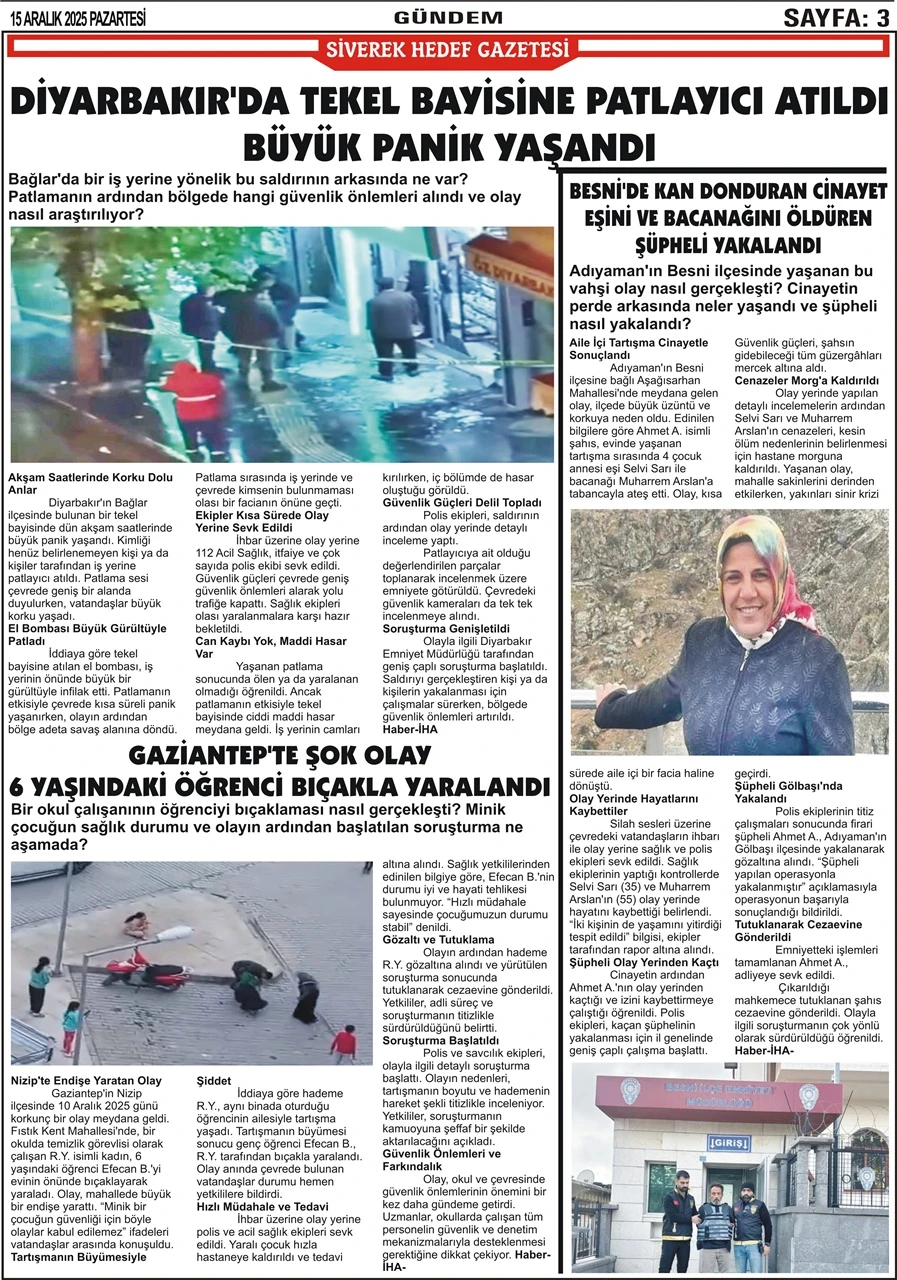 15.12.2025 Tarihli Gazetemiz