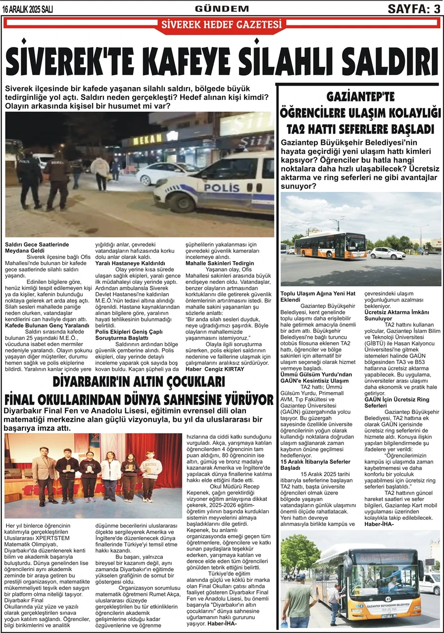16.12.2025 Tarihli Gazetemiz