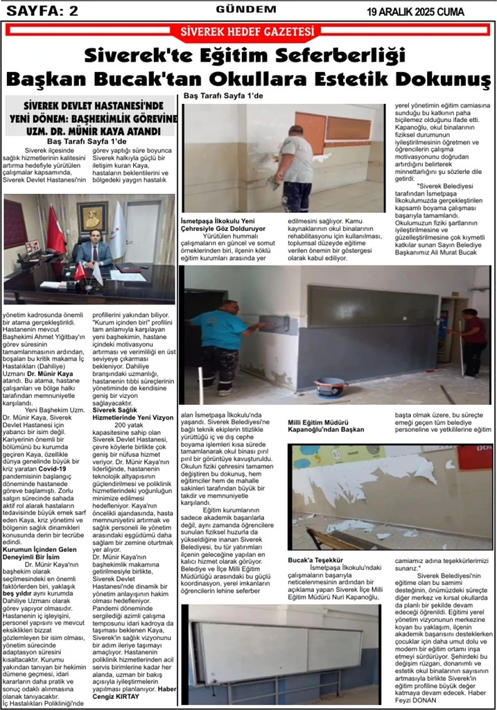 19.12.2025 Tarihli Gazetemiz