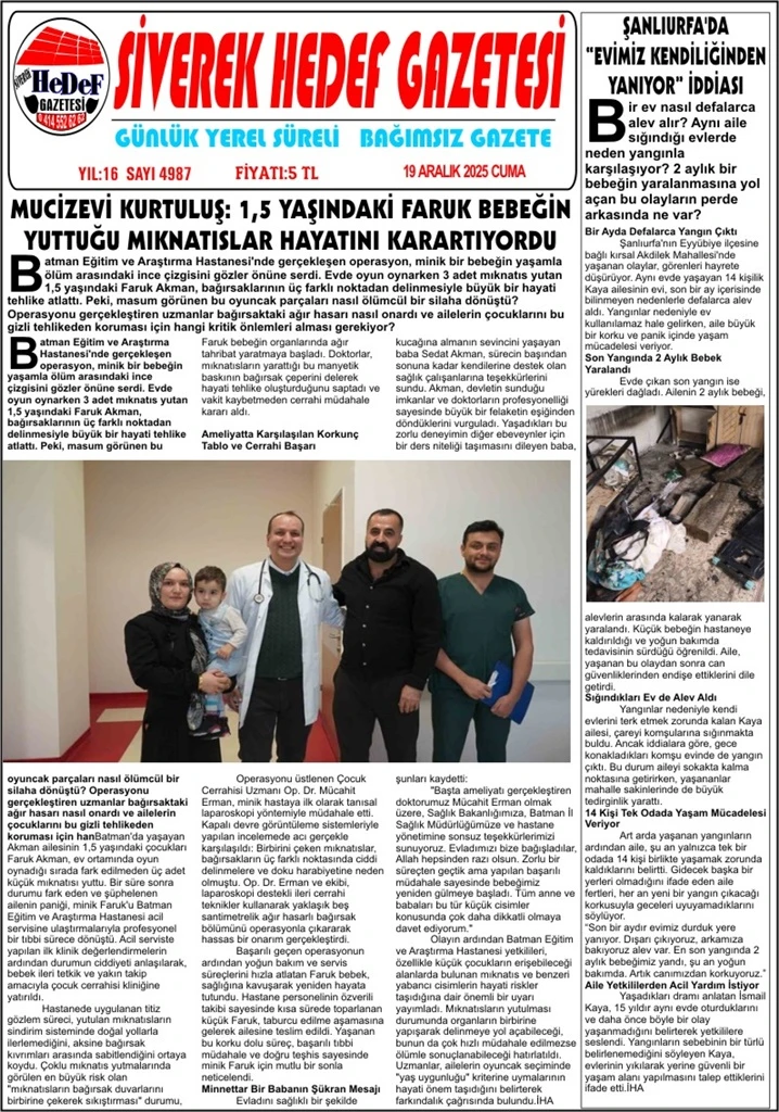 19.12.2025 Tarihli Gazetemiz