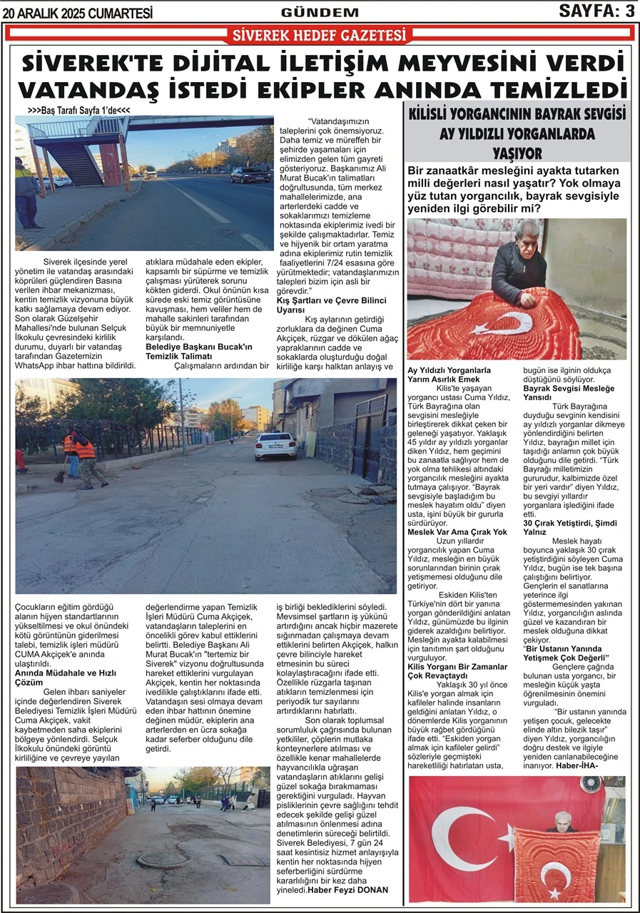 20.12.2025 Tarihli Gazetemiz