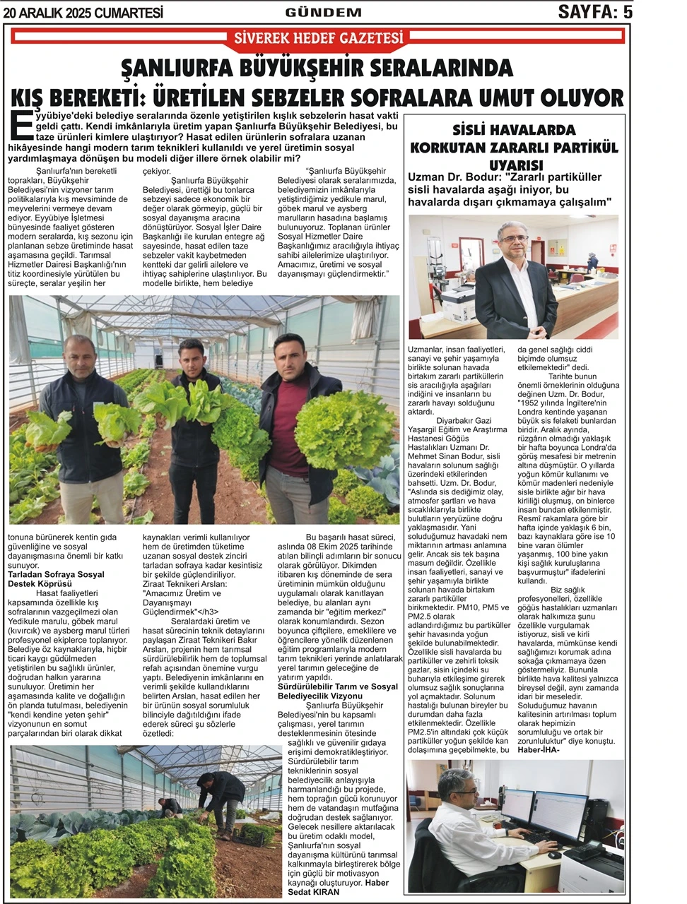 20.12.2025 Tarihli Gazetemiz