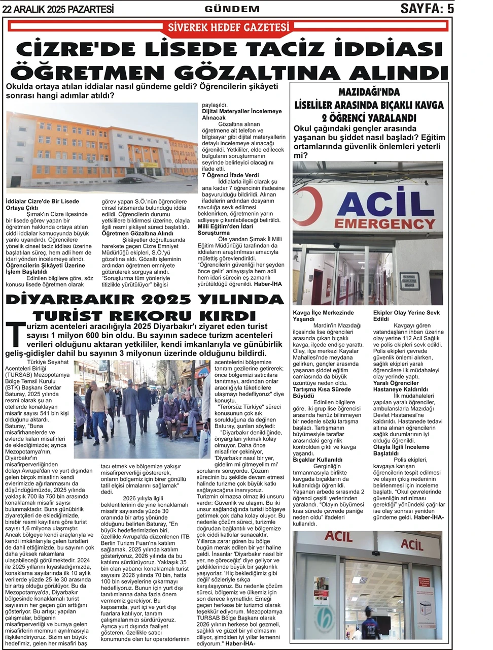 22.12.2025 Tarihli Gazetemiz