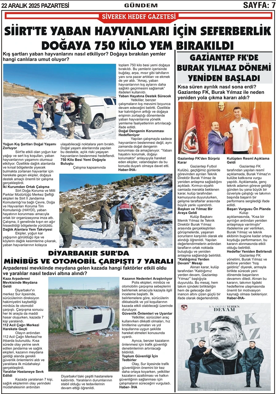 22.12.2025 Tarihli Gazetemiz