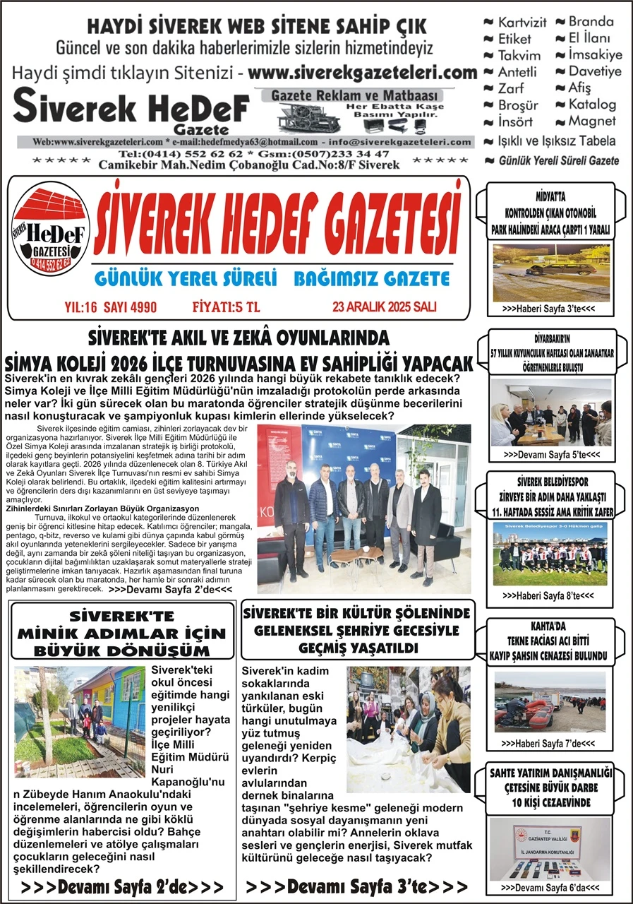 23.12.2025 Tarihli Gazetemiz