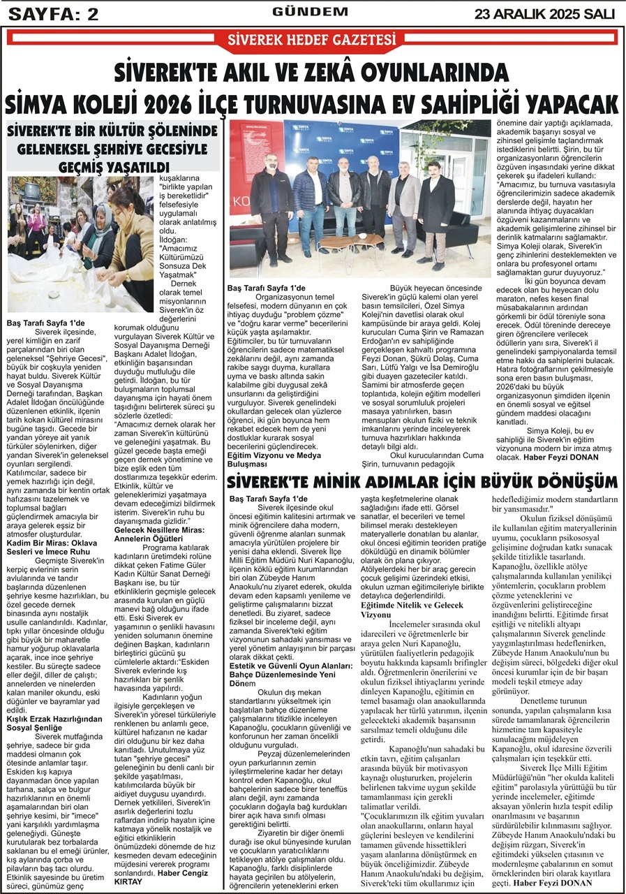 23.12.2025 Tarihli Gazetemiz