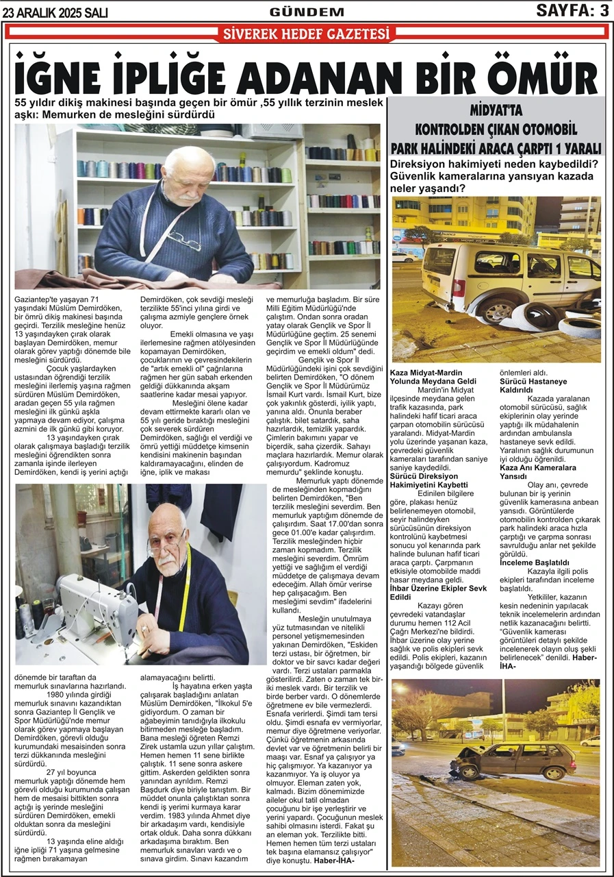 23.12.2025 Tarihli Gazetemiz