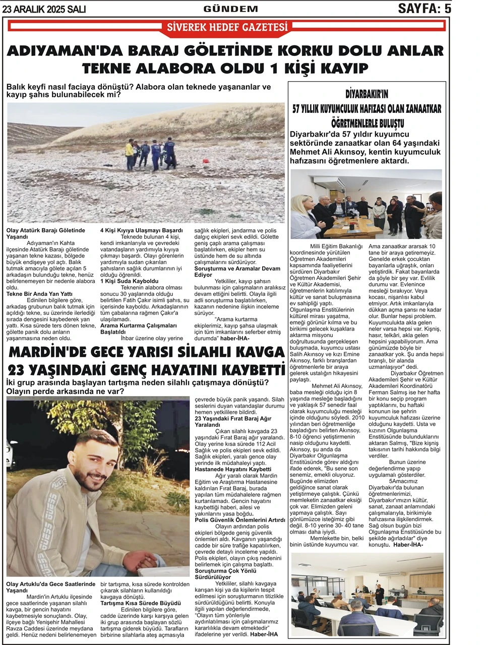 23.12.2025 Tarihli Gazetemiz