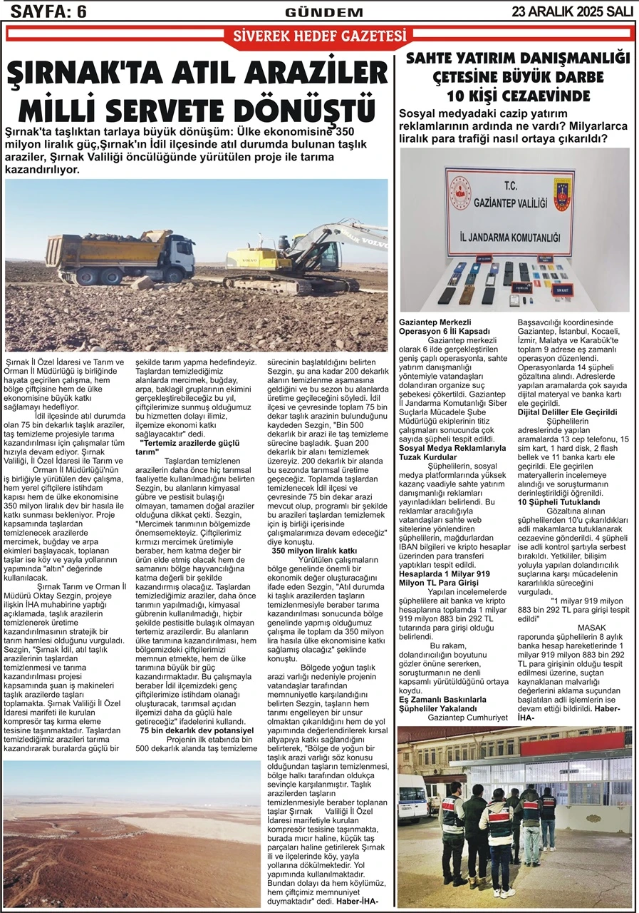 23.12.2025 Tarihli Gazetemiz