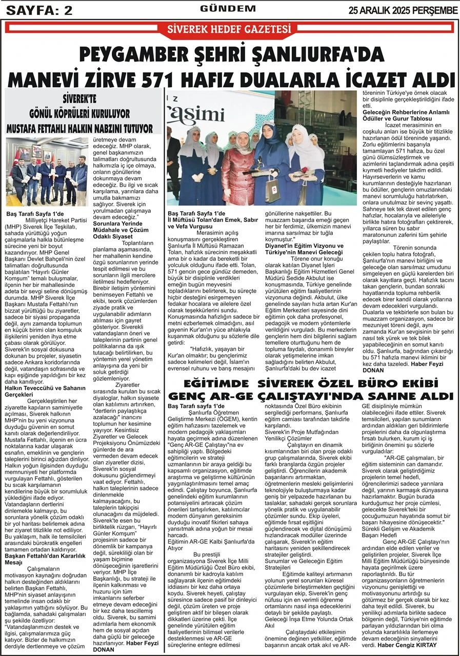 25.12.2025 Tarihli Gazetemiz