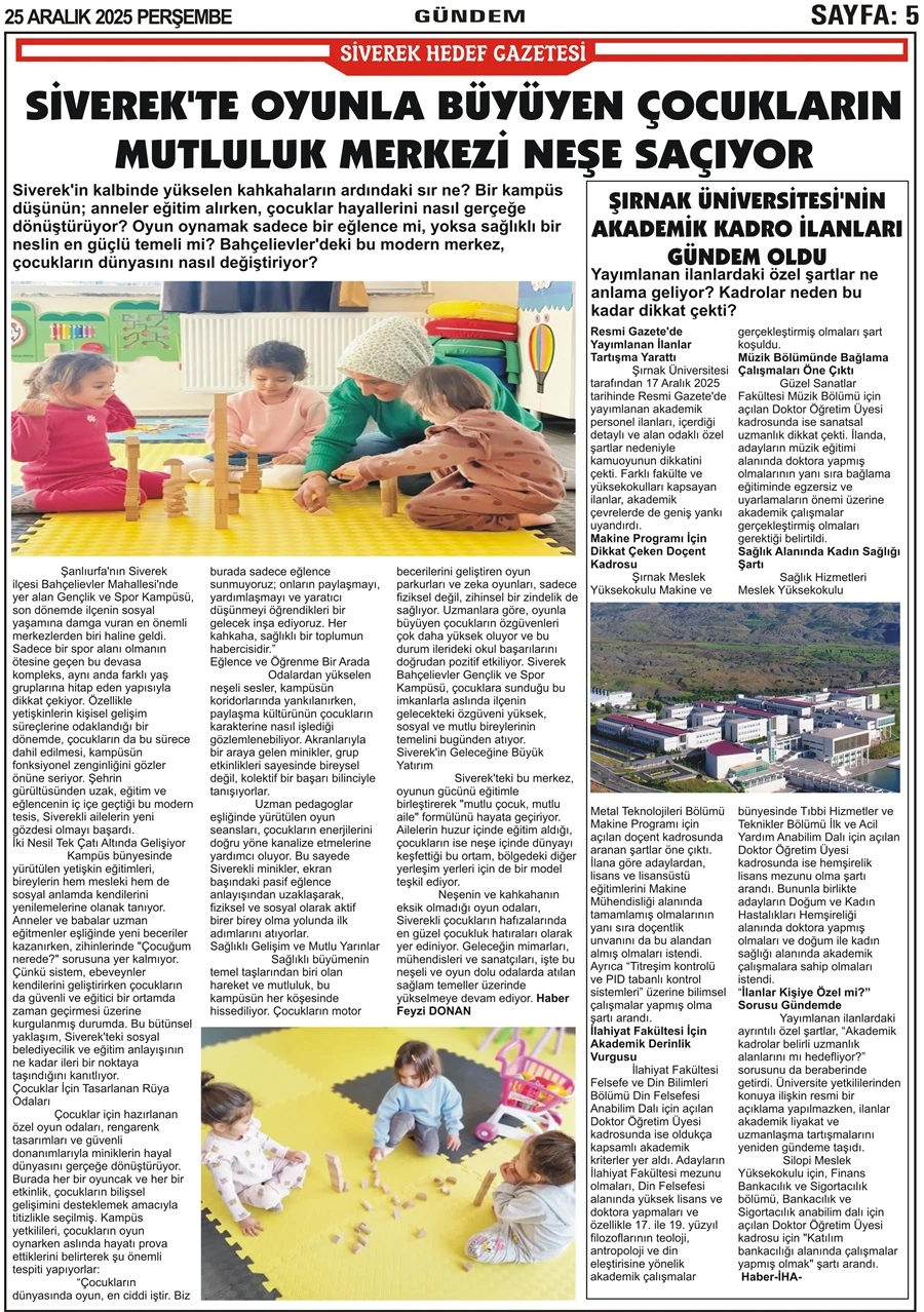 25.12.2025 Tarihli Gazetemiz