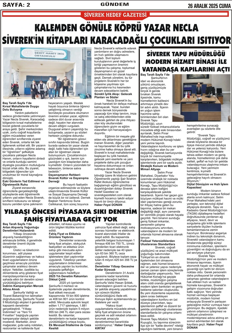 26.12.2025 Tarihli Gazetemiz