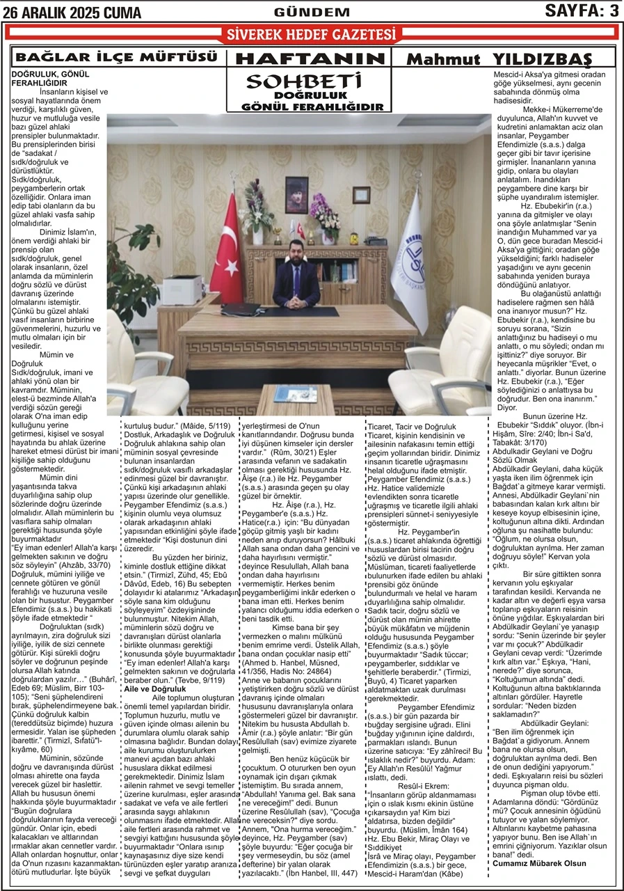 26.12.2025 Tarihli Gazetemiz