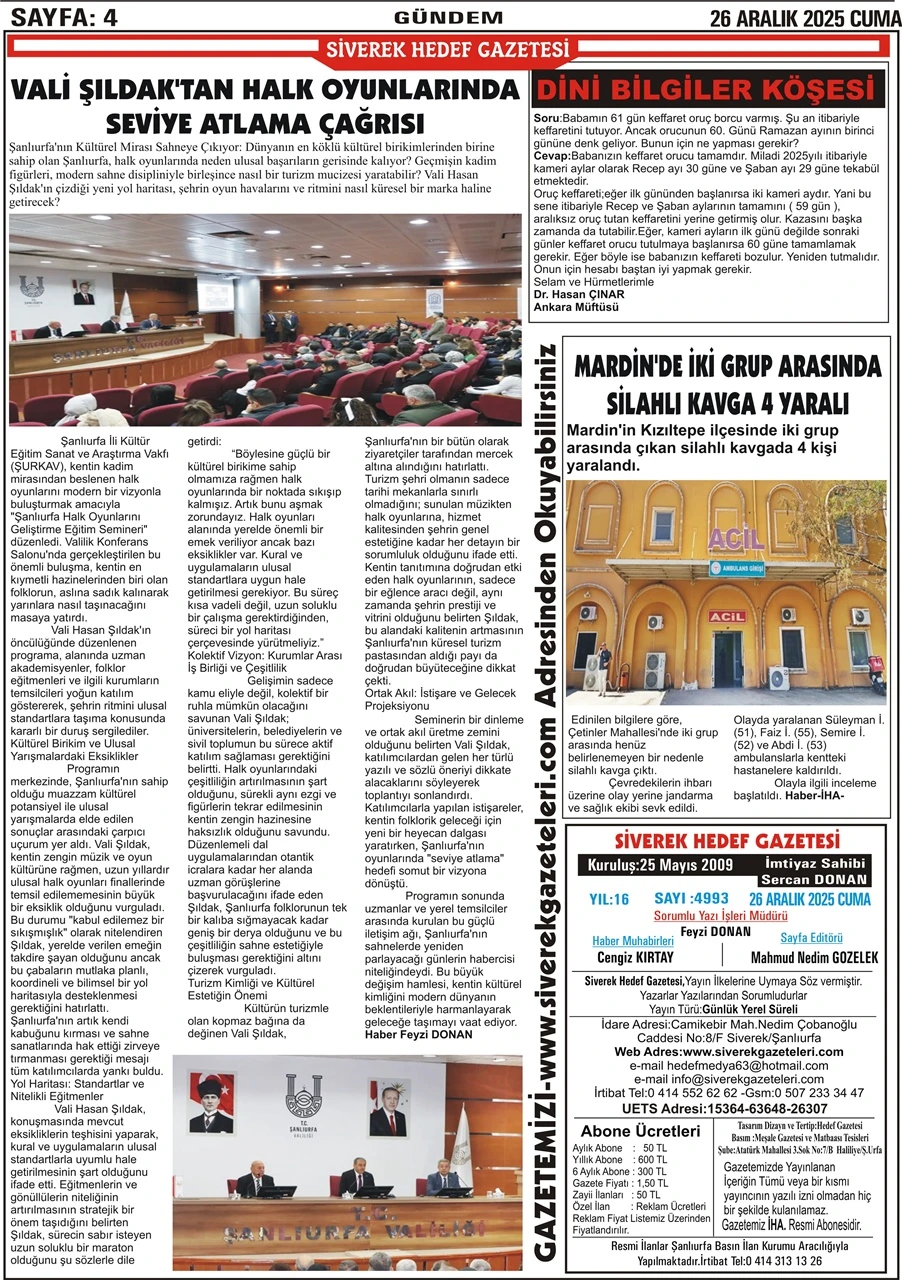 26.12.2025 Tarihli Gazetemiz