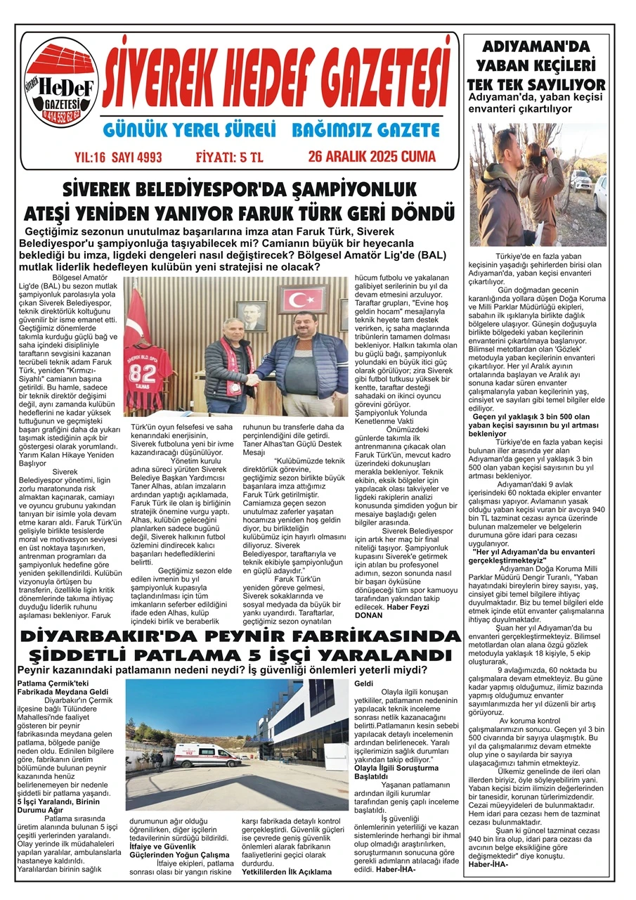 26.12.2025 Tarihli Gazetemiz
