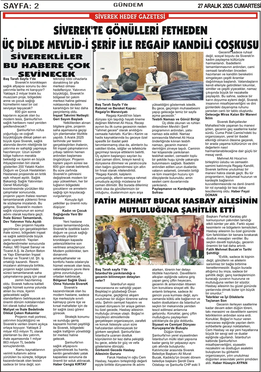 27.12.2025 Tarihli Gazetemiz