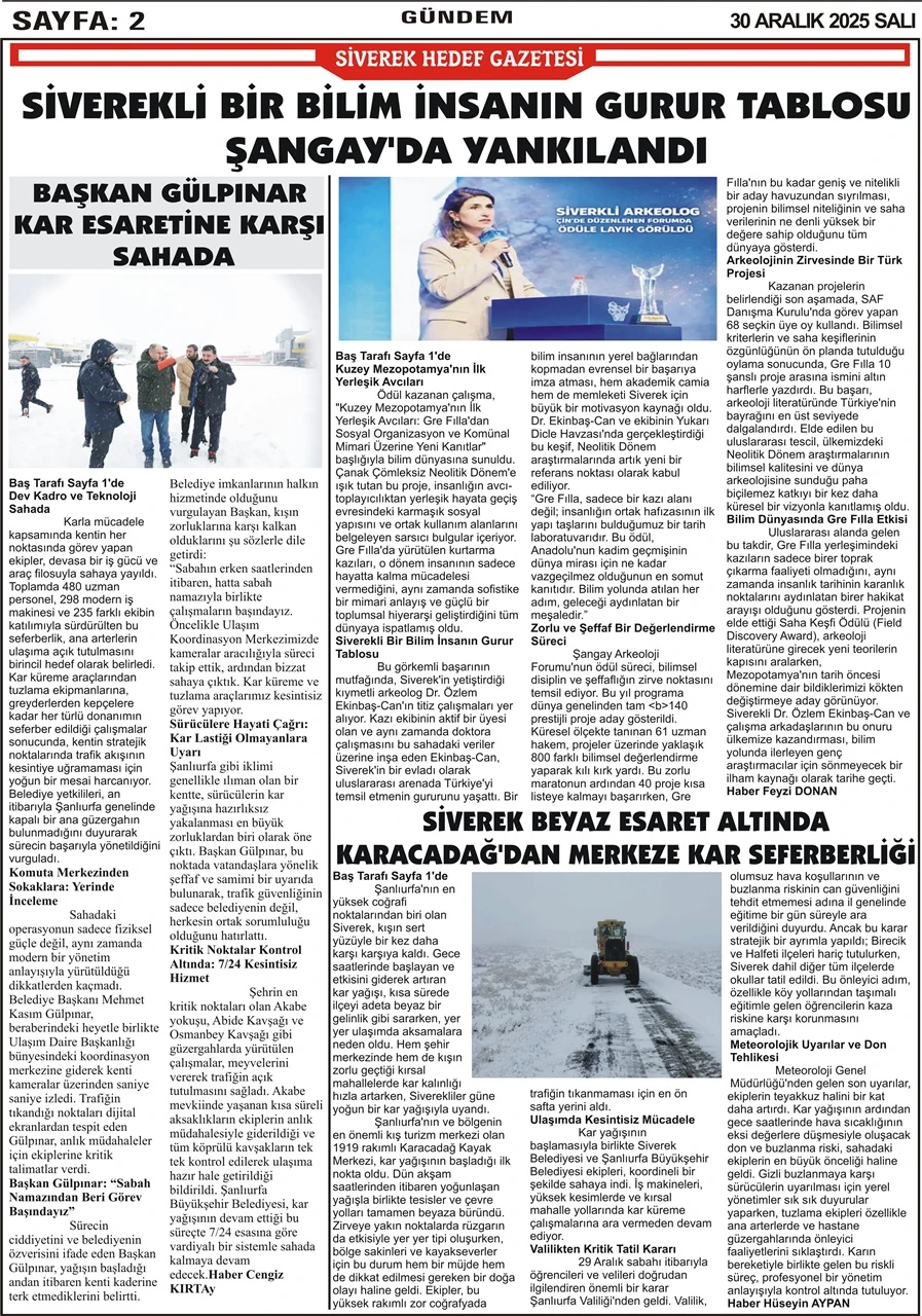 30.12.2025 Tarihli Gazetemiz