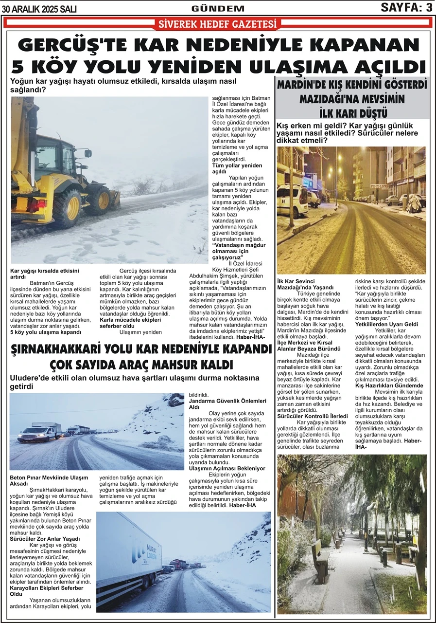 30.12.2025 Tarihli Gazetemiz