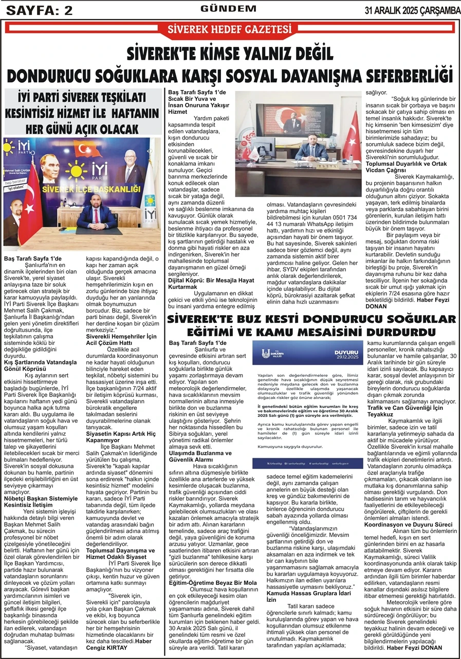 31.12.2025 Tarihli Gazetemiz