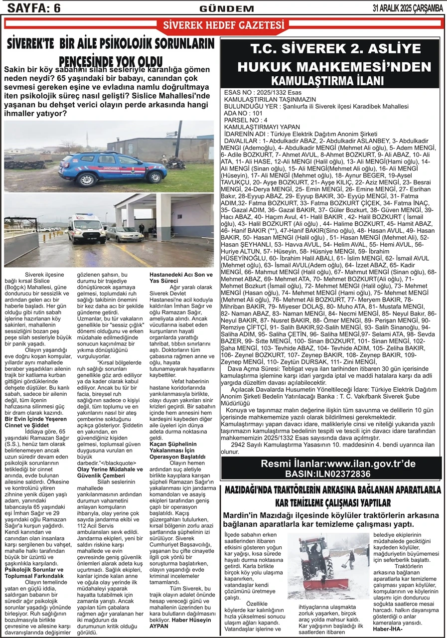 31.12.2025 Tarihli Gazetemiz