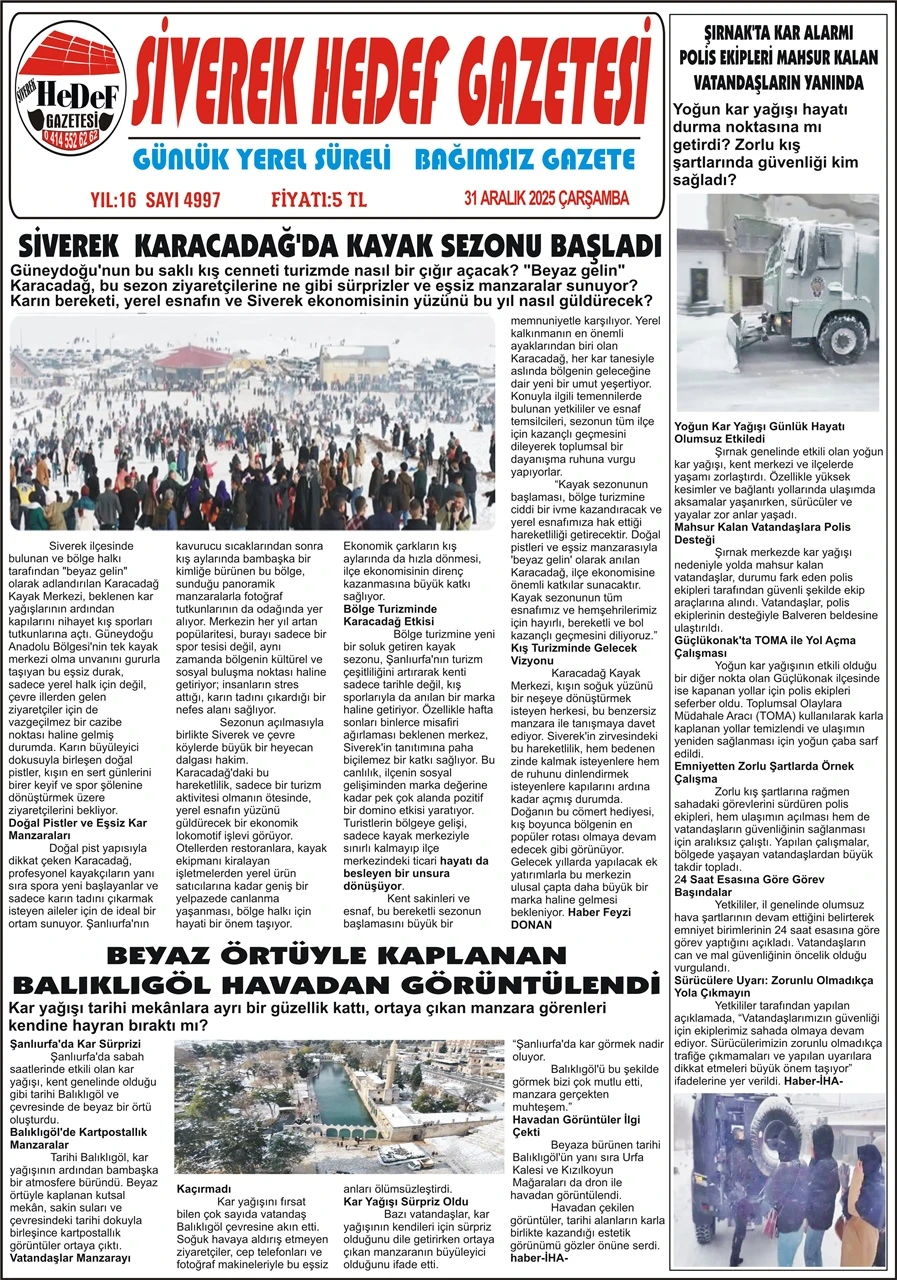 31.12.2025 Tarihli Gazetemiz