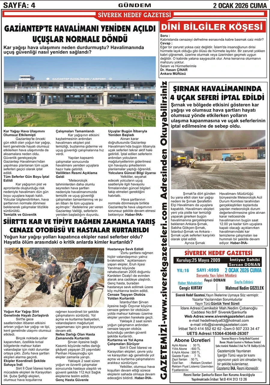 02.01.2026 Tarihli Gazetemiz