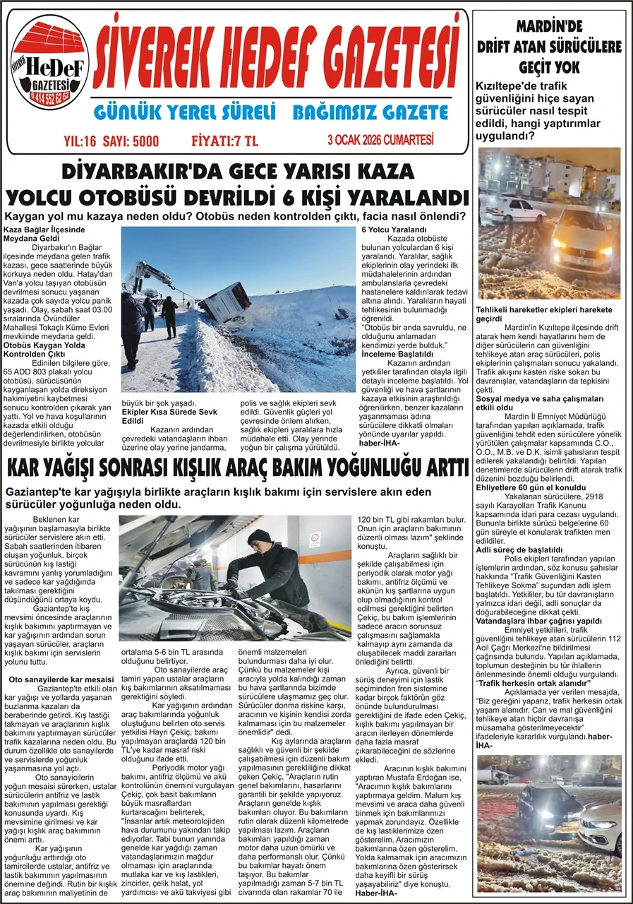 03.01.2026 Tarihli Gazetemiz