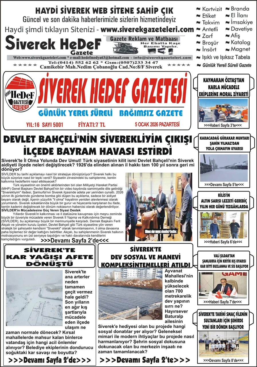 05.01.2026 Tarihli Gazetemiz