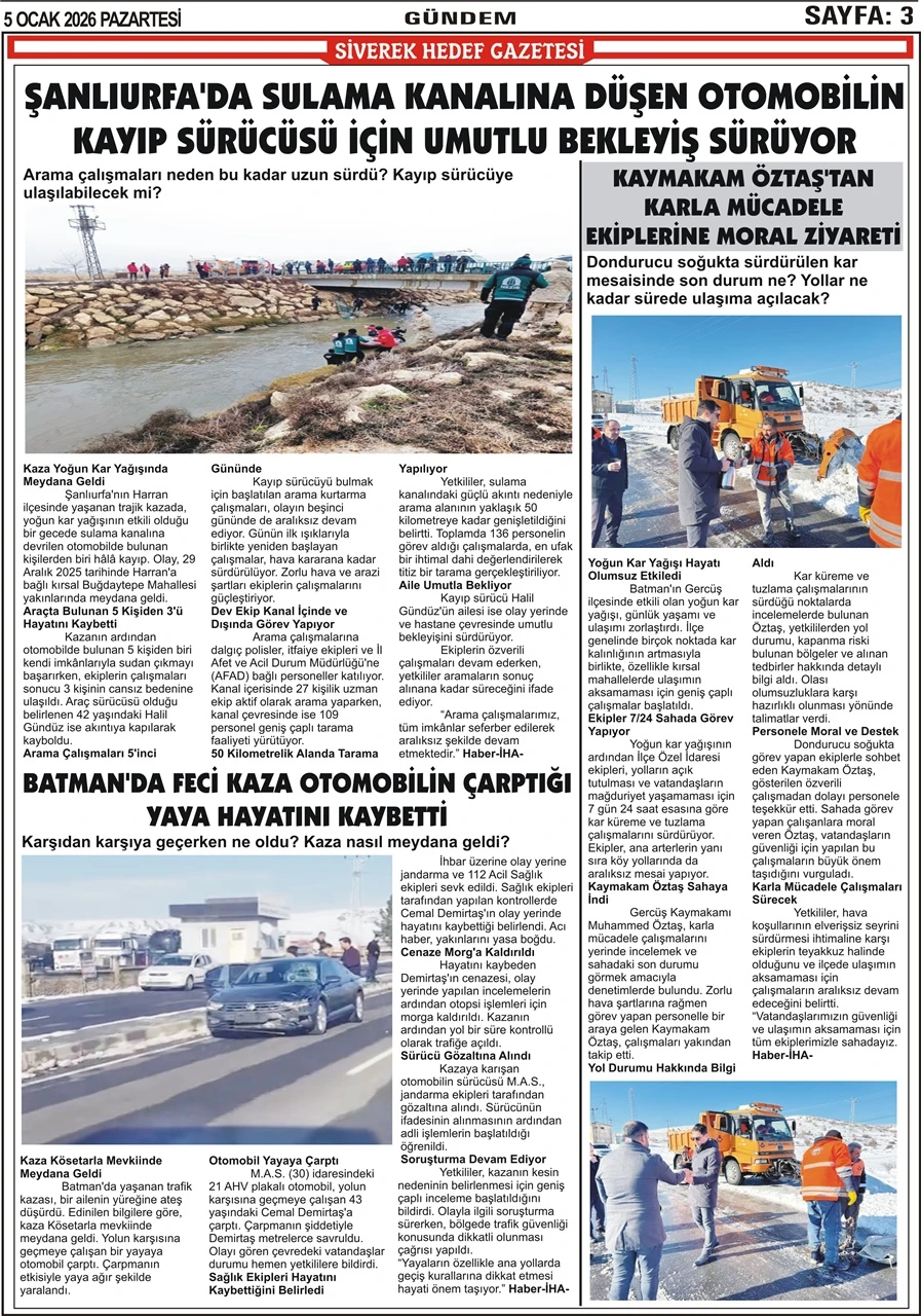 05.01.2026 Tarihli Gazetemiz