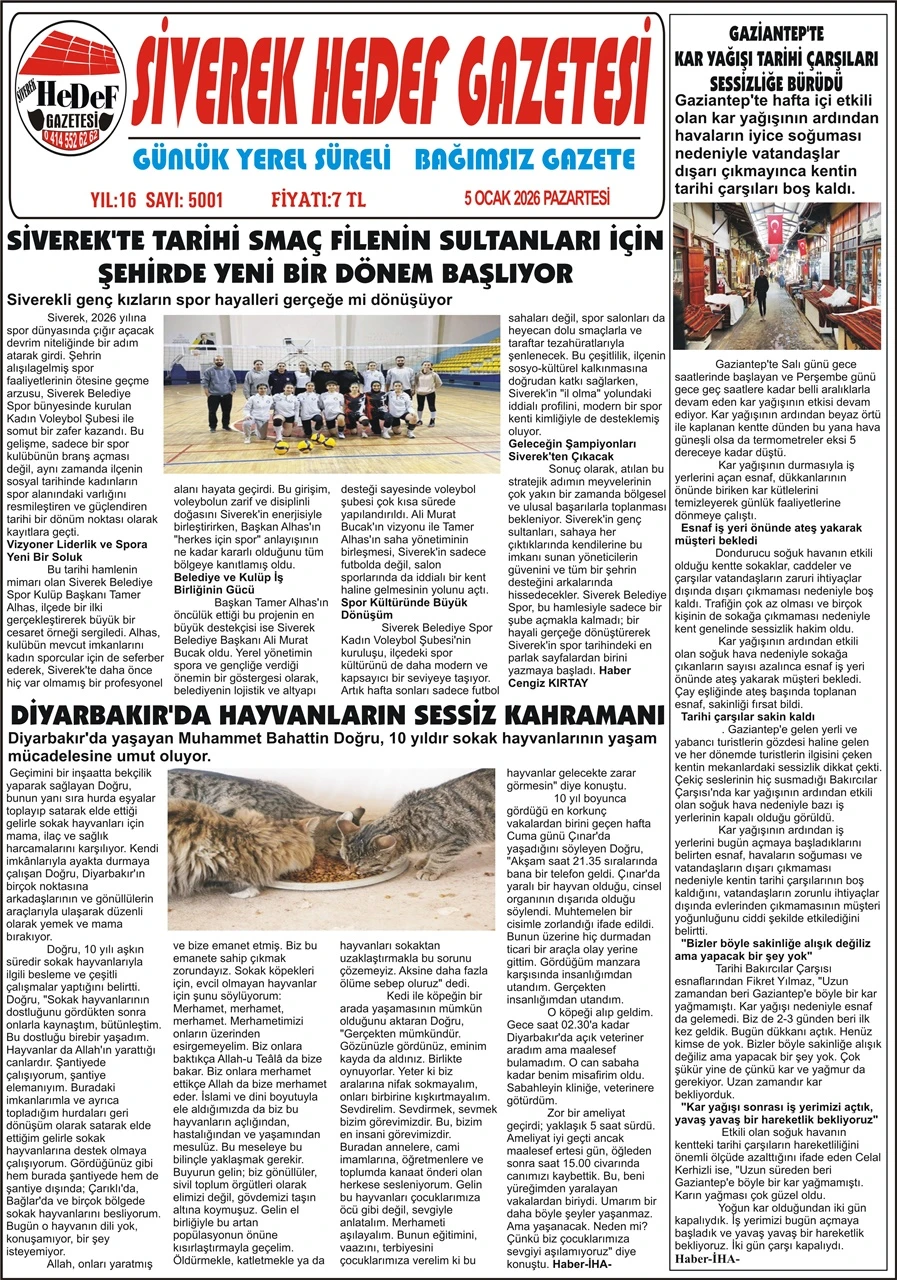 05.01.2026 Tarihli Gazetemiz