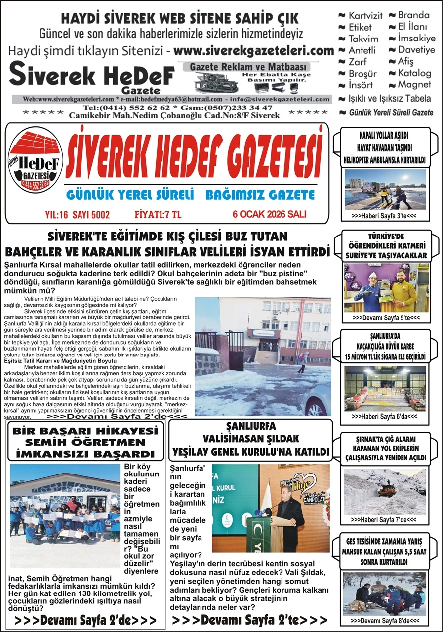 06.01.2026 Tarihli Gazetemiz
