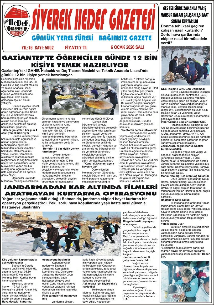 06.01.2026 Tarihli Gazetemiz