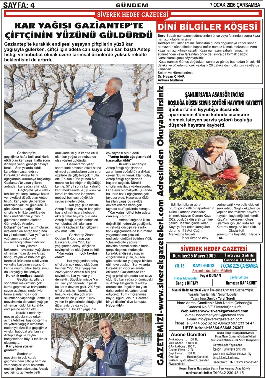 07.01.2026 Tarihli Gazetemiz 