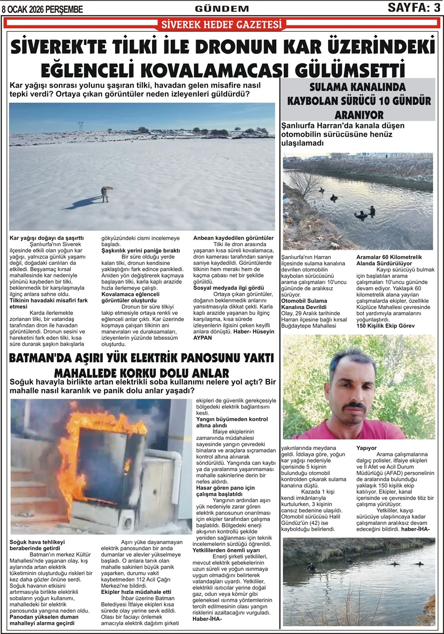 08.01.2026 Tarihli Gazetemiz