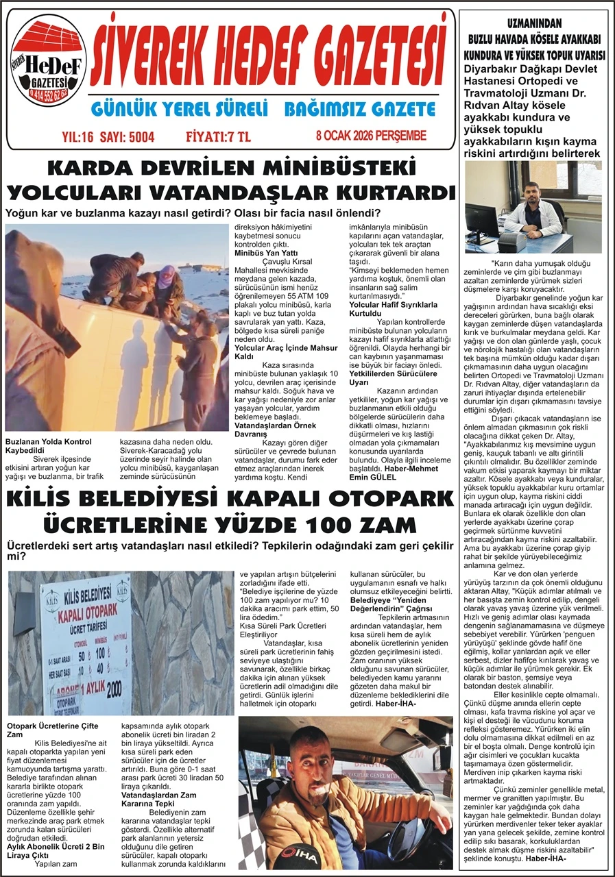 08.01.2026 Tarihli Gazetemiz