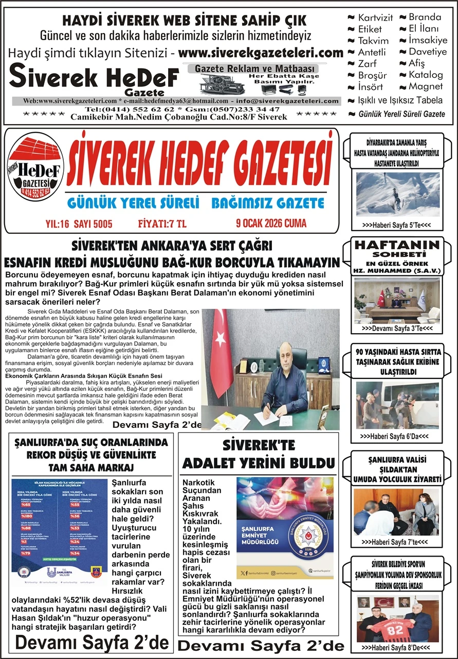 09.01.2026 Tarihli Gazetemiz