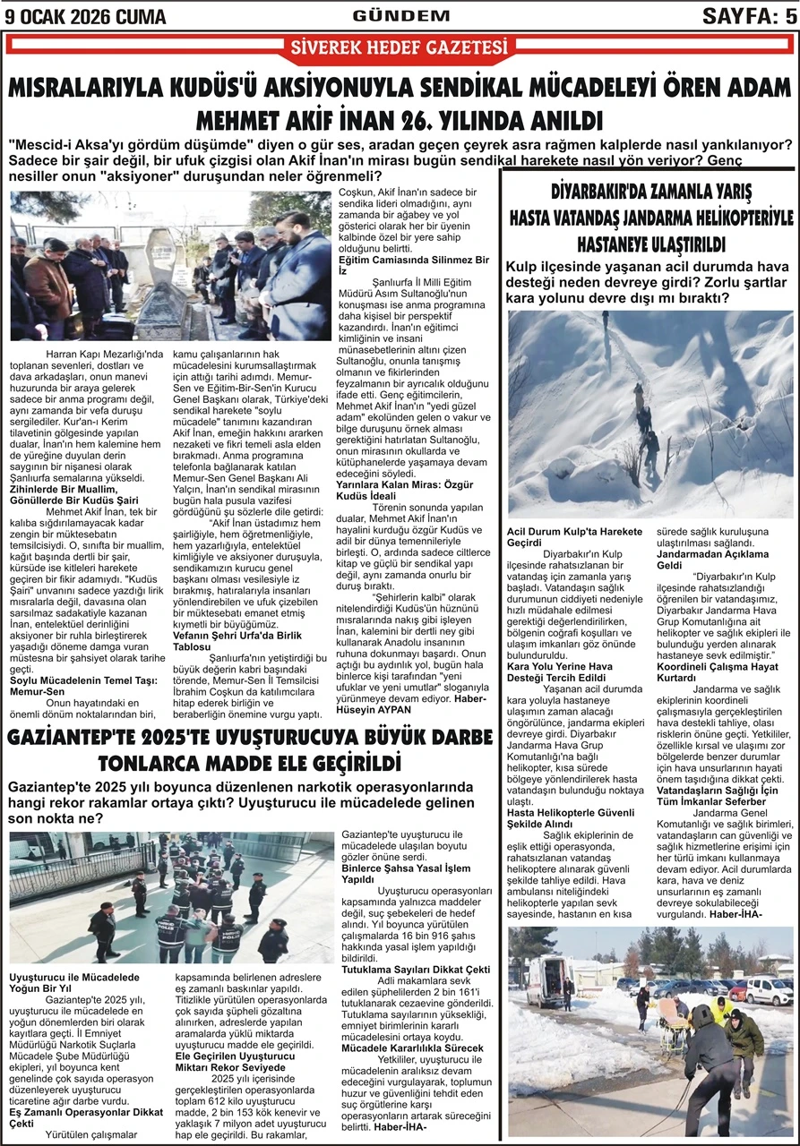 09.01.2026 Tarihli Gazetemiz