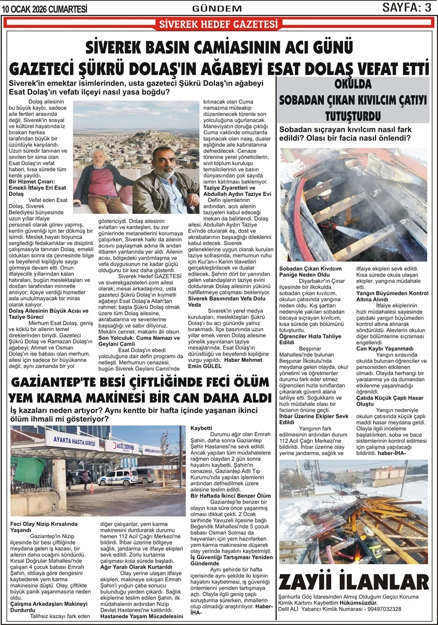 10.01.2026 Tarihli Gazetemiz