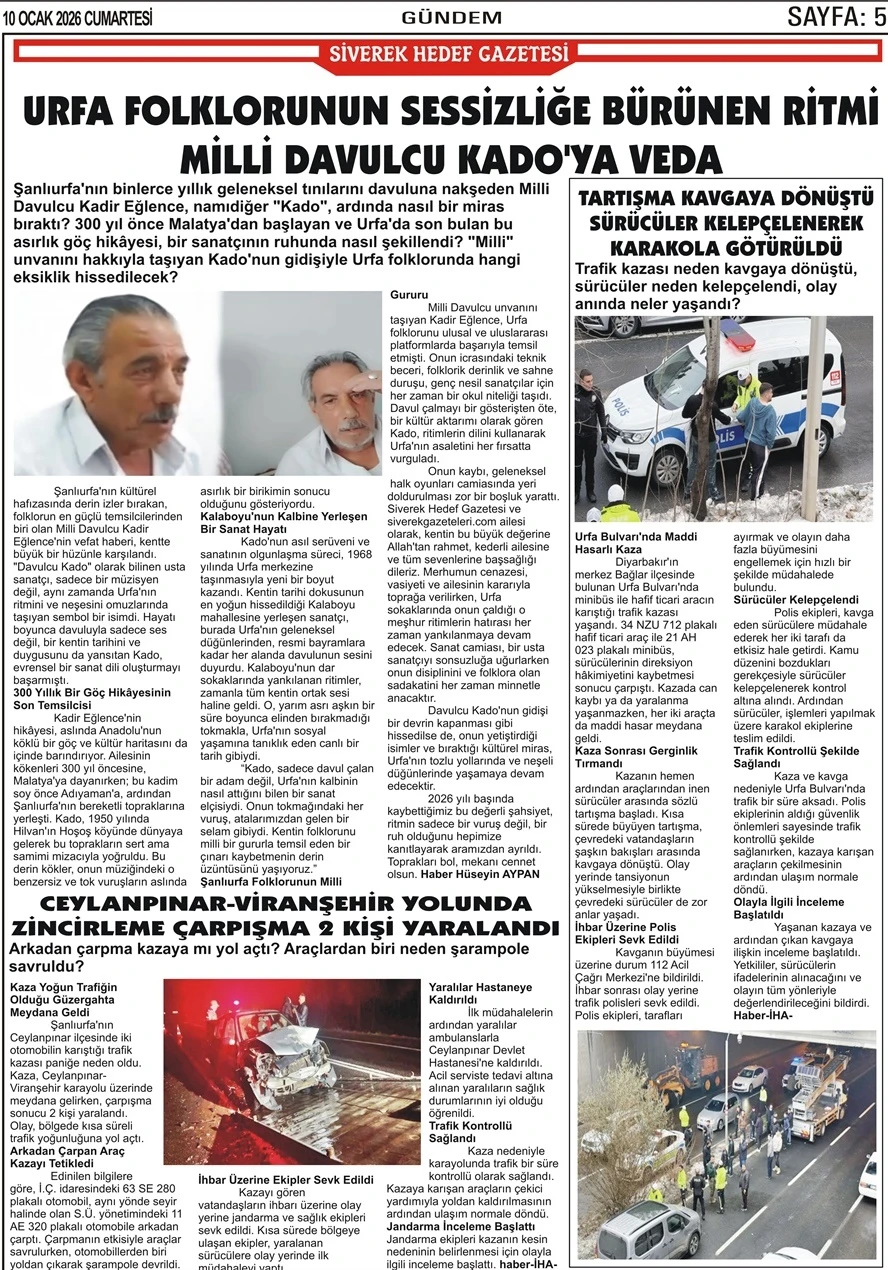 10.01.2026 Tarihli Gazetemiz