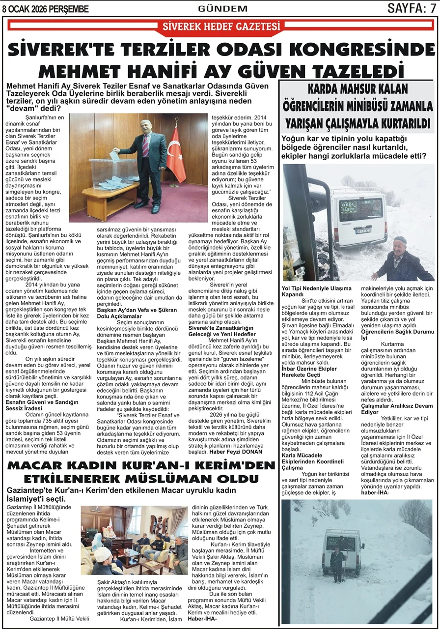 10.01.2026 Tarihli Gazetemiz