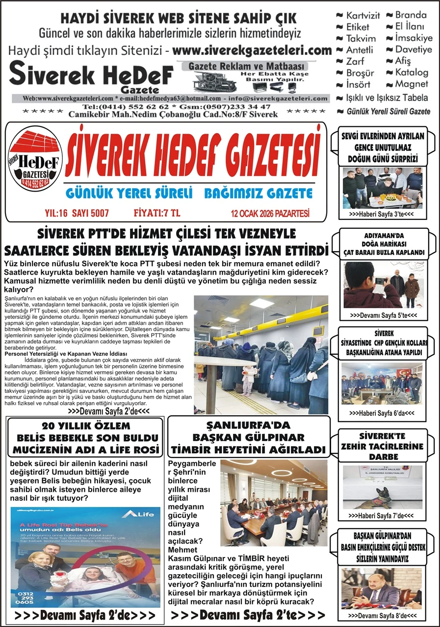 12.01.2026 Tarihli Gazetemiz 