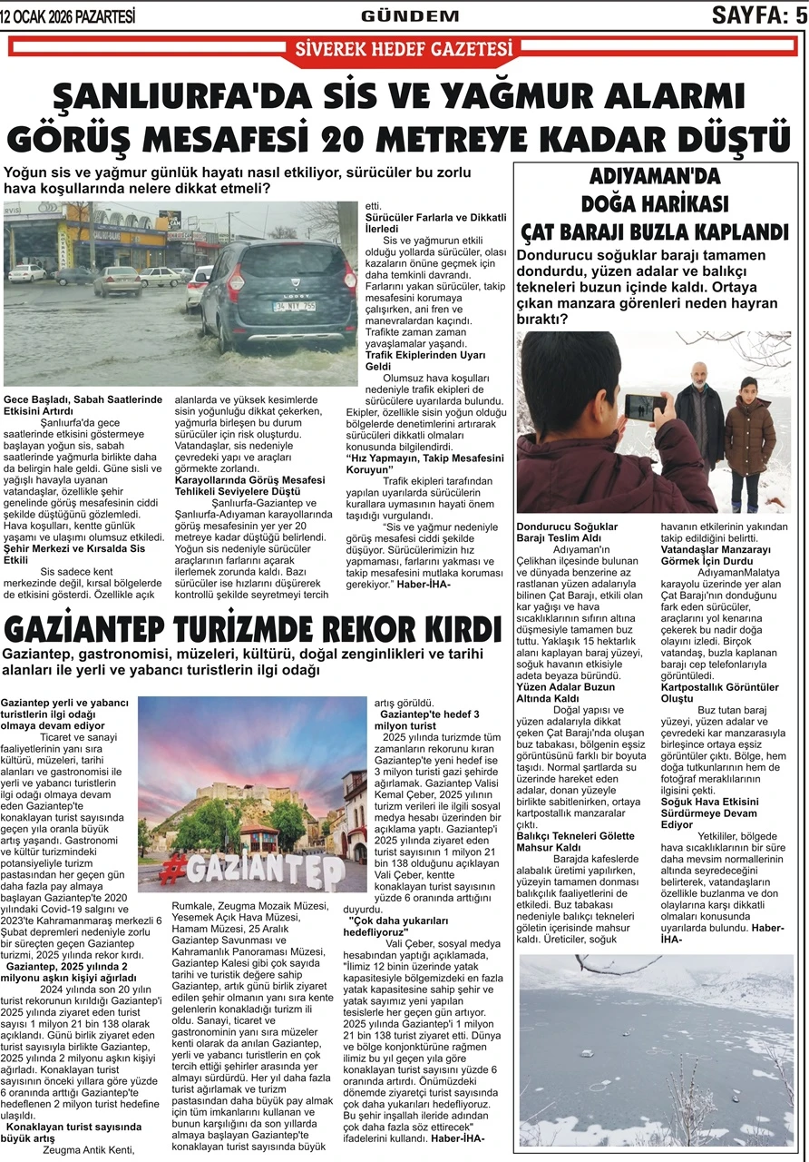 12.01.2026 Tarihli Gazetemiz 