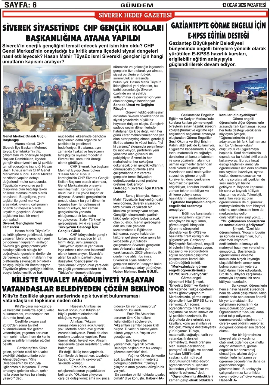 12.01.2026 Tarihli Gazetemiz 
