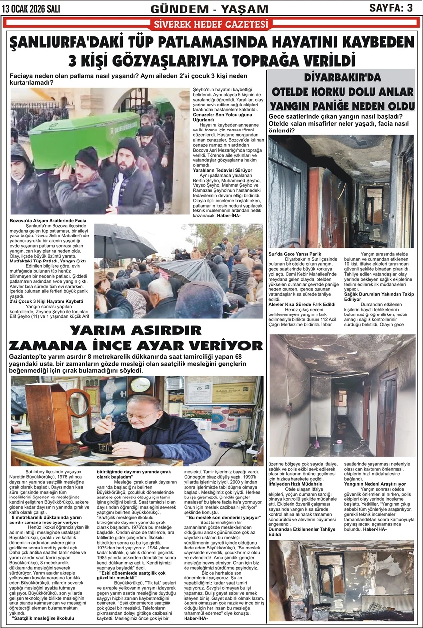 13.01.2026 Tarihli Gazetemiz