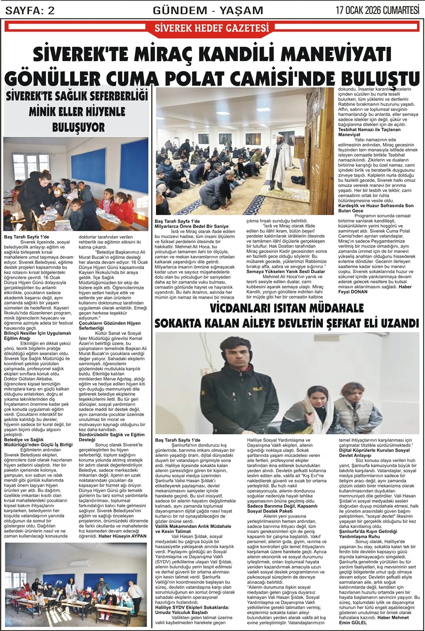 17.01.2026 Tarihli Gazetemiz